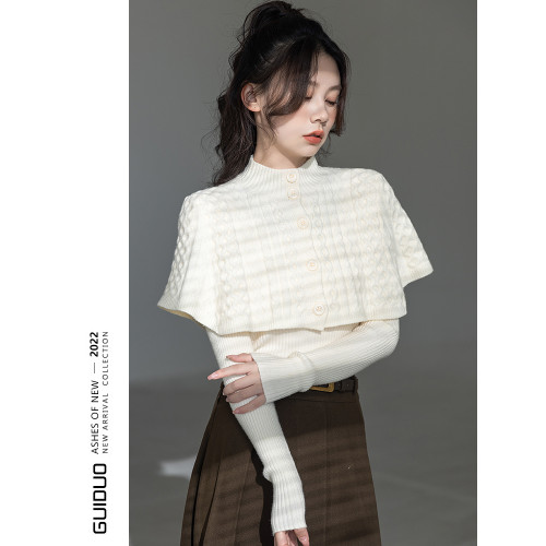 半高領毛衣曡穿兩件套女秋冬2025新款爆款外穿小衆設計感加厚冬季