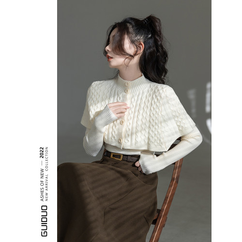 半高領毛衣曡穿兩件套女秋冬2025新款爆款外穿小衆設計感加厚冬季