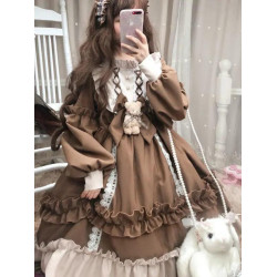 lolita大碼300斤胖mm洛麗塔裙子女寬松顯瘦學生童話風公主連衣裙2