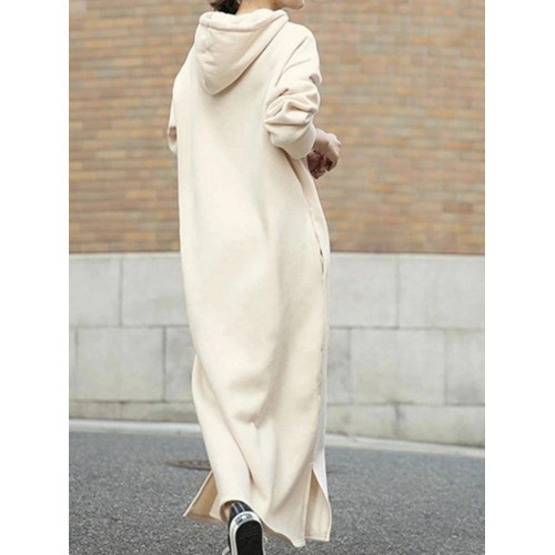 樂天日系簡約寬松大碼長袖連帽開叉加絨長款衛衣裙連衣裙女冬 樂天日系簡約寬松大碼長袖連帽開叉加絨長款衛衣裙連衣裙女冬