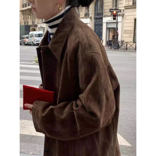 韓國東大門le*obe美娜百搭復古美拉德麂皮絨翻領寬松西裝 韓國東大門le*obe美娜百搭復古美拉德麂皮絨翻領寬松西裝