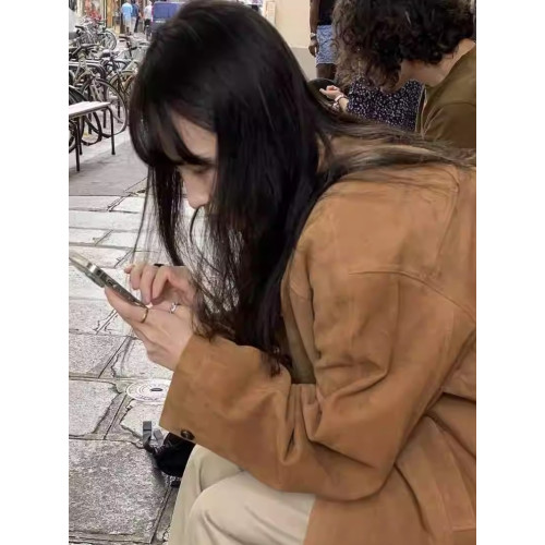 韓國東大門le*obe美娜百搭復古美拉德麂皮絨翻領寬松西裝 韓國東大門le*obe美娜百搭復古美拉德麂皮絨翻領寬松西裝