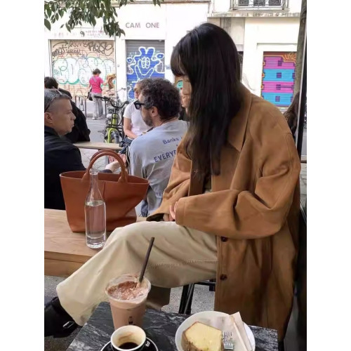 韓國東大門le*obe美娜百搭復古美拉德麂皮絨翻領寬松西裝 韓國東大門le*obe美娜百搭復古美拉德麂皮絨翻領寬松西裝