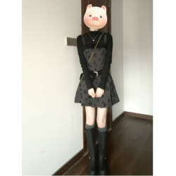 韓系氛圍感穿搭打底衫吊帶百褶連衣裙兩件套裝今年流行爆款裙子秋