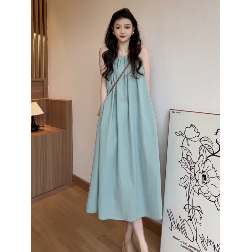 無袖背心連衣裙子女夏季2025新款海邊度假高級感掛脖吊帶沙灘長裙