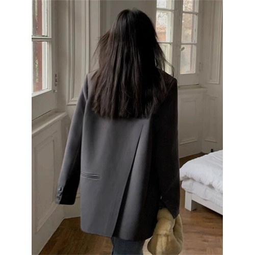 灰色小西裝外套女2025春秋新款小個子設計感小衆休閒西服 灰色小西裝外套女2025春秋新款小個子設計感小衆休閒西服