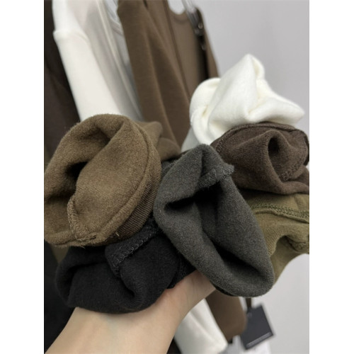 元熙8078秋冬新款純色簡約百搭高彈修身短款U領長袖T恤女加絨上衣