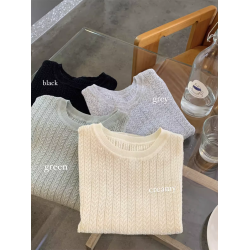 2025初夏穿搭新款正肩針織短袖t恤女獨特漂亮超好看小衫短款上衣