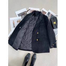 黑色西裝羽絨服女2025冬季新款高級小個子寬松加厚白鴨絨內膽外套