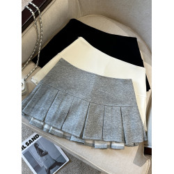 美式辣妹灰色低腰半身裙女大碼胖mm運動百褶裙顯瘦小個子a字短裙