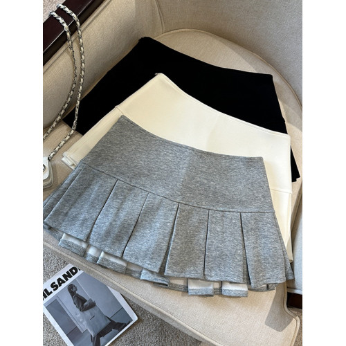 美式辣妹灰色低腰半身裙女大碼胖mm運動百褶裙顯瘦小個子a字短裙