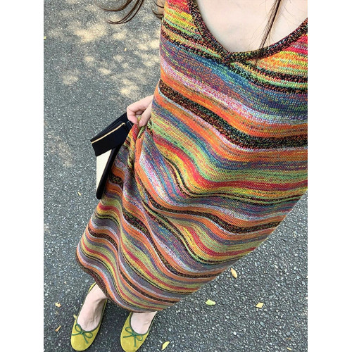 彩虹吊帶裙2024新款女夏季曡穿內搭大碼胖女孩a字吊帶連衣裙長裙