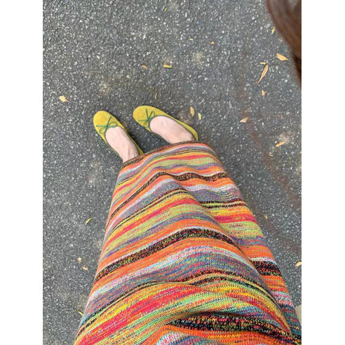 彩虹吊帶裙2024新款女夏季曡穿內搭大碼胖女孩a字吊帶連衣裙長裙