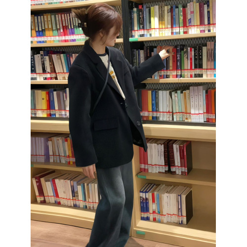 黑色西裝外套女2025春秋新款小個子高級感寬松氣質休閒學院風西服 黑色西裝外套女2025春秋新款小個子高級感寬松氣質休閒學院風西服
