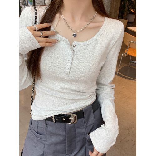 2025秋裝新款高級感洋氣正肩辣妹內搭小上衣女低領打底衫長袖t恤 2025秋裝新款高級感洋氣正肩辣妹內搭小上衣女低領打底衫長袖t恤