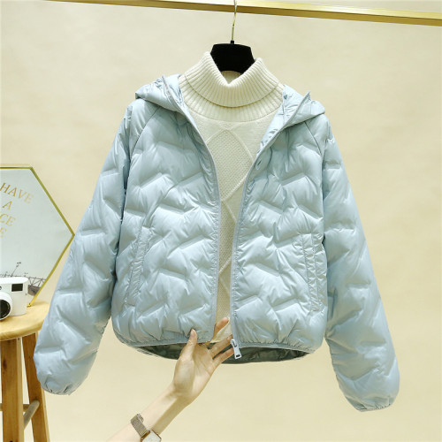 輕薄羽絨服女短款2024冬季新款時尚顯瘦壓花白鴨絨小個子連帽外套 輕薄羽絨服女短款2024冬季新款時尚顯瘦壓花白鴨絨小個子連帽外套