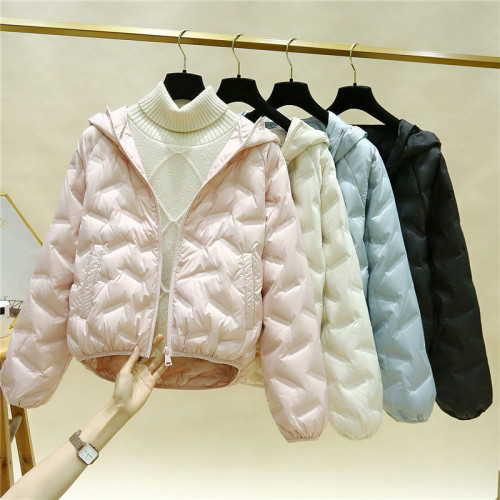 輕薄羽絨服女短款2024冬季新款時尚顯瘦壓花白鴨絨小個子連帽外套 輕薄羽絨服女短款2024冬季新款時尚顯瘦壓花白鴨絨小個子連帽外套