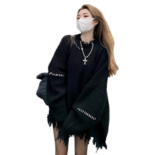 秋冬黑色毛衣針織長袖連衣裙小個子女裝早秋季2025新款巨好看穿搭