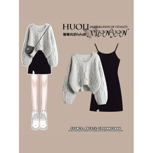 禦姐風性感吊帶連衣裙秋裝女2025年新款小個子風情萬種修身包臀裙