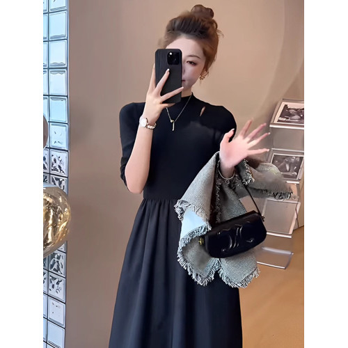 胖mm時尚顯瘦遮肉套裝女大碼秋季新款流蘇馬甲長袖連衣裙子兩件套