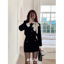 入秋穿搭一整套韓劇穿搭miu系千金風高級感套裝連衣裙子秋冬女裝