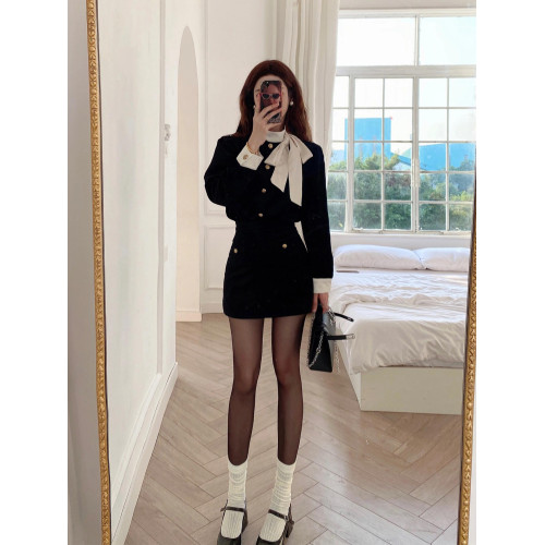 入秋穿搭一整套韓劇穿搭miu系千金風高級感套裝連衣裙子秋冬女裝