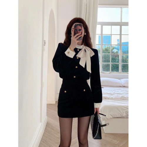 入秋穿搭一整套韓劇穿搭miu系千金風高級感套裝連衣裙子秋冬女裝