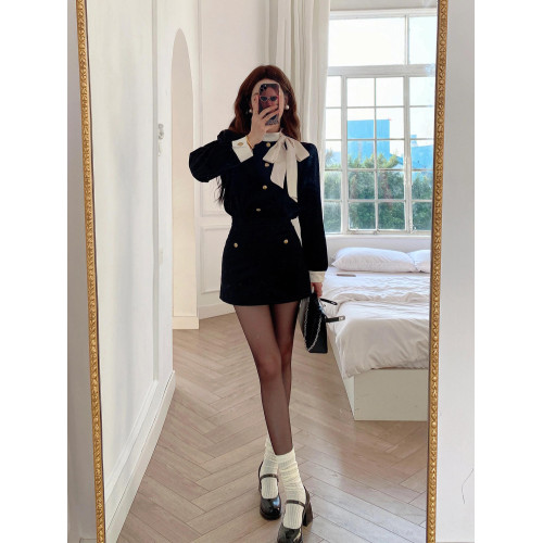 入秋穿搭一整套韓劇穿搭miu系千金風高級感套裝連衣裙子秋冬女裝