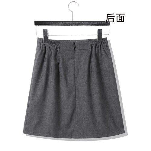 松緊腰a字裙夏天薄款大碼深灰色正裝半身裙橡筋西裝短裙夏季薄款 松緊腰a字裙夏天薄款大碼深灰色正裝半身裙橡筋西裝短裙夏季薄款