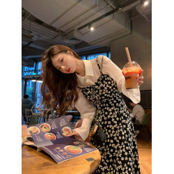 吊帶碎花連衣裙女2025新款春夏法式顯瘦設計感小個子印花打底裙子