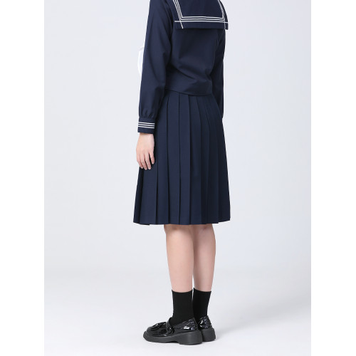 藤本日系正統不良JK長裙百褶裙高腰A字純色校供優等生半身裙夏季