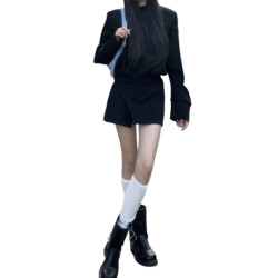 2025新款早秋衛衣套裝連衣裙子女裝秋冬高級感黑色韓系穿搭兩件套