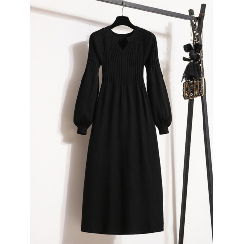 大碼女裝胖mm針織連衣裙2025秋冬新款收腰遮肉a字打底裙子毛衣裙