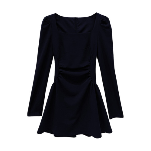 2025新款赫本風黑色連衣裙子女裝顯瘦小個子高級感秋冬季穿搭短裙