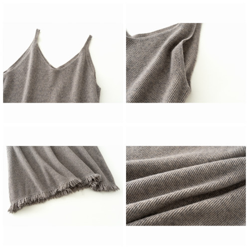 2025秋冬新款針織吊帶連衣裙女中長款過膝無袖內搭顯瘦打底背心裙