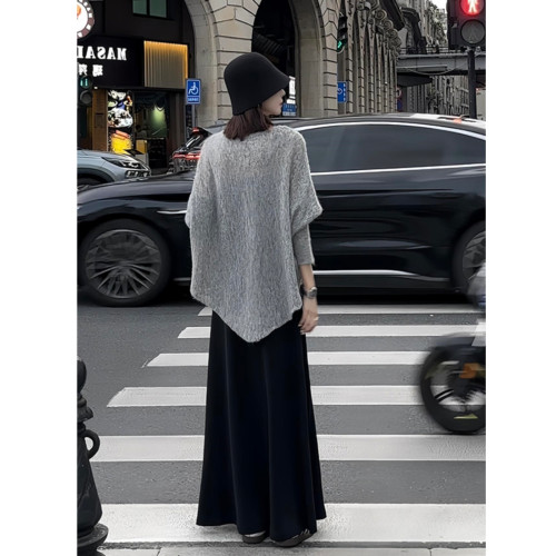 法式黑色松緊腰半身裙女秋冬新款高腰顯瘦修身百搭包臀a字長裙女 法式黑色松緊腰半身裙女秋冬新款高腰顯瘦修身百搭包臀a字長裙女