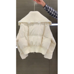 高級感超好看短款棉服女冬季2025新款拼接領設計感小個子夾棉外套