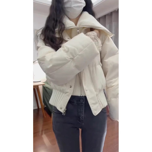 高級感超好看短款棉服女冬季2025新款拼接領設計感小個子夾棉外套 高級感超好看短款棉服女冬季2025新款拼接領設計感小個子夾棉外套