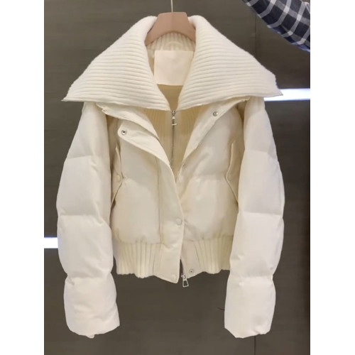 高級感超好看短款棉服女冬季2025新款拼接領設計感小個子夾棉外套 高級感超好看短款棉服女冬季2025新款拼接領設計感小個子夾棉外套