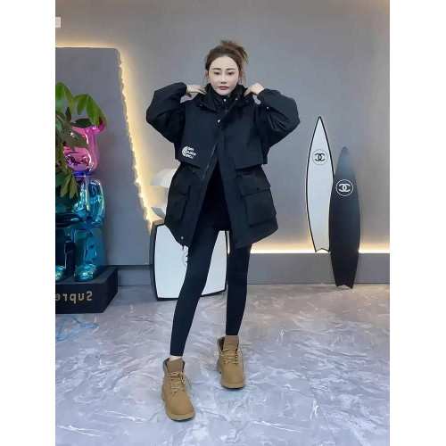 工裝派克羽二棉服女2025新款冬季中長款收腰女款沖鋒衣保暖外套 工裝派克羽二棉服女2025新款冬季中長款收腰女款沖鋒衣保暖外套