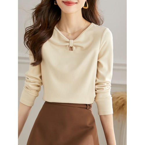 300斤大碼德絨V領女2025秋冬新款設計感小衆簡約內搭長袖打底衫女