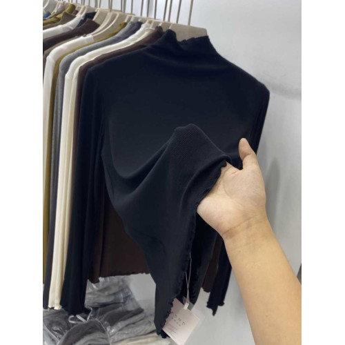 半高領打底衫女春秋大碼胖mm體恤針織衫灰色長袖t恤小衫內搭上衣