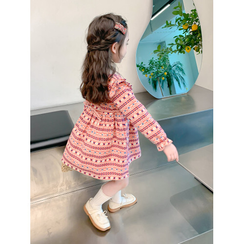 小童秋季連衣裙純棉新款春秋幼兒碎花裙子寶寶女孩長袖公主裙洋氣