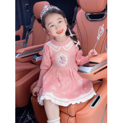 女小童連衣裙春秋季2025新款洋氣小女孩愛莎公主裙女寶寶秋裝裙子