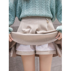 毛呢半身裙子女春秋2025新款時尚百褶裙百搭顯瘦高腰冬天a字短裙