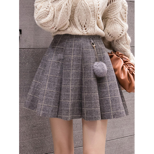 毛呢半身裙子女春秋2025新款時尚百褶裙百搭顯瘦高腰冬天a字短裙 毛呢半身裙子女春秋2025新款時尚百褶裙百搭顯瘦高腰冬天a字短裙
