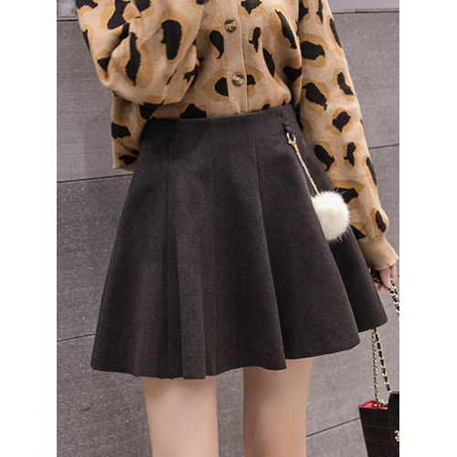 毛呢半身裙子女春秋2025新款時尚百褶裙百搭顯瘦高腰冬天a字短裙 毛呢半身裙子女春秋2025新款時尚百褶裙百搭顯瘦高腰冬天a字短裙