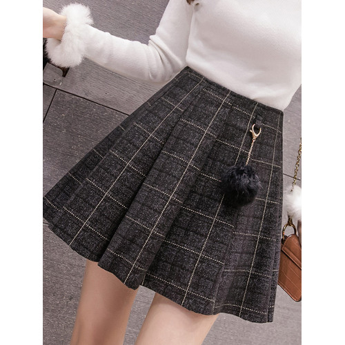 毛呢半身裙子女春秋2025新款時尚百褶裙百搭顯瘦高腰冬天a字短裙 毛呢半身裙子女春秋2025新款時尚百褶裙百搭顯瘦高腰冬天a字短裙