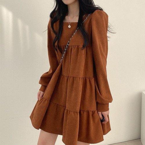 寬松小個子孕婦春秋氣質方口領娃娃森系初戀裙長袖連衣裙甜美高級 寬松小個子孕婦春秋氣質方口領娃娃森系初戀裙長袖連衣裙甜美高級