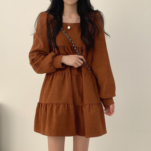 寬松小個子孕婦春秋氣質方口領娃娃森系初戀裙長袖連衣裙甜美高級 寬松小個子孕婦春秋氣質方口領娃娃森系初戀裙長袖連衣裙甜美高級